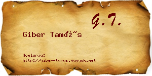 Giber Tamás névjegykártya